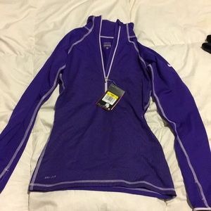 Nike pro hyperwarm half zip (purple)